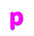 アルファベット小文字の桃色スタンプ N（個別スタンプ：16）