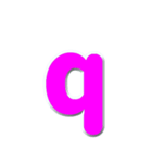 アルファベット小文字の桃色スタンプ N（個別スタンプ：17）