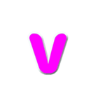 アルファベット小文字の桃色スタンプ N（個別スタンプ：22）