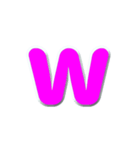 アルファベット小文字の桃色スタンプ N（個別スタンプ：23）