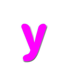 アルファベット小文字の桃色スタンプ N（個別スタンプ：25）