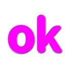 アルファベット小文字の桃色スタンプ N（個別スタンプ：27）