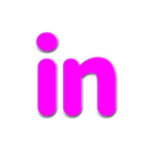 アルファベット小文字の桃色スタンプ N（個別スタンプ：29）