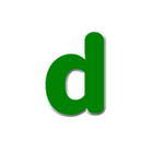 アルファベット小文字の緑色スタンプN（個別スタンプ：4）