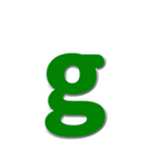 アルファベット小文字の緑色スタンプN（個別スタンプ：7）