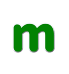 アルファベット小文字の緑色スタンプN（個別スタンプ：13）