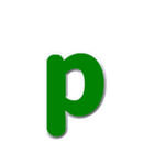 アルファベット小文字の緑色スタンプN（個別スタンプ：16）