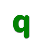アルファベット小文字の緑色スタンプN（個別スタンプ：17）