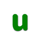 アルファベット小文字の緑色スタンプN（個別スタンプ：21）