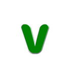 アルファベット小文字の緑色スタンプN（個別スタンプ：22）