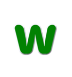 アルファベット小文字の緑色スタンプN（個別スタンプ：23）