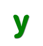 アルファベット小文字の緑色スタンプN（個別スタンプ：25）