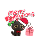 かわいい黒ネコ☆3D【冬・あけおめ】（個別スタンプ：26）