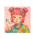 原宿ポップな強め女子の毎日使えるスタンプ（個別スタンプ：4）