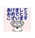 ずっと使える優しいシュナウザー 冬＆年賀状（個別スタンプ：1）