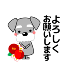 ずっと使える優しいシュナウザー 冬＆年賀状（個別スタンプ：17）