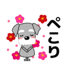 ずっと使える優しいシュナウザー 冬＆年賀状（個別スタンプ：19）