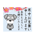 ずっと使える優しいシュナウザー 冬＆年賀状（個別スタンプ：40）