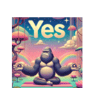 脱力系ヨガゴリラ（個別スタンプ：34）