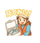 釣り大好きさん、蒲江の海に浮かぶ釣り堀（個別スタンプ：17）