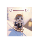 飛び出す♡ねこねこ日記-ハチワレ年末年始-（個別スタンプ：5）