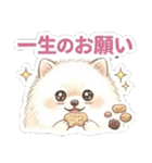 ほぼ大福な毛玉ポメ【家族/彼氏/先輩】（個別スタンプ：18）