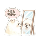 ほぼ大福な毛玉ポメ【家族/彼氏/先輩】（個別スタンプ：19）