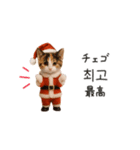 踊るサンタこねこの韓国語♡（個別スタンプ：18）
