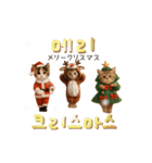 踊るサンタこねこの韓国語♡（個別スタンプ：21）