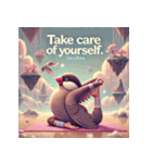 ゆるっと文鳥ヨガ（個別スタンプ：11）