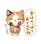 三毛猫の冬②（個別スタンプ：34）
