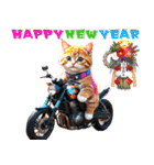 バイク好きネコ♡年末年始 年賀(再販)（個別スタンプ：3）