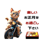 バイク好きネコ♡年末年始 年賀(再販)（個別スタンプ：17）