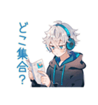 パーカー男子★連絡と日程調整（個別スタンプ：7）