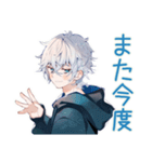 パーカー男子★連絡と日程調整（個別スタンプ：19）