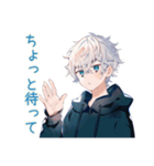 パーカー男子★連絡と日程調整（個別スタンプ：27）