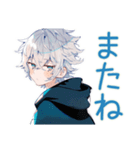 パーカー男子★連絡と日程調整（個別スタンプ：40）