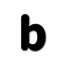 アルファベット小文字黒色のスタンプ N（個別スタンプ：2）