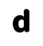 アルファベット小文字黒色のスタンプ N（個別スタンプ：4）