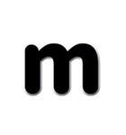 アルファベット小文字黒色のスタンプ N（個別スタンプ：13）