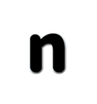 アルファベット小文字黒色のスタンプ N（個別スタンプ：14）