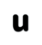 アルファベット小文字黒色のスタンプ N（個別スタンプ：21）