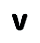 アルファベット小文字黒色のスタンプ N（個別スタンプ：22）