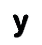 アルファベット小文字黒色のスタンプ N（個別スタンプ：25）