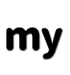 アルファベット小文字黒色のスタンプ N（個別スタンプ：37）