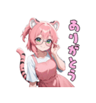 ゆるかわネコ耳メガネちゃん（個別スタンプ：3）