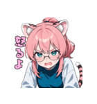 ゆるかわネコ耳メガネちゃん（個別スタンプ：22）