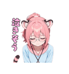 ゆるかわネコ耳メガネちゃん（個別スタンプ：28）