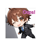 プチ男子の感情100%の日常！英語ver.3（個別スタンプ：1）