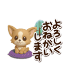 チワワ 犬スタンプ（3D）冬・あけおめ（個別スタンプ：1）